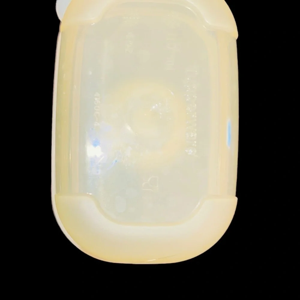 VINTAGE Tupperware Freezer Mates 4oz Dial A Date 4160C-4 Yellow Lid Container